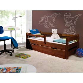 Kinderbett Woody mit Barriere - Nussbaum, Ourbaby®