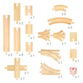 Bigjigs Rail Holzschienen-Set mit 25 Teilen, Bigjigs Rail