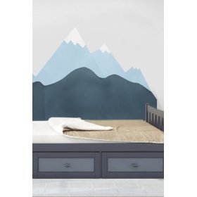Schaumstoffschutz für die Wand hinter dem Bett Mountains - blau