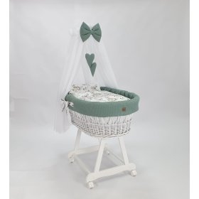 Korbbett mit Ausstattung für ein Baby – Waldtiere, Ourbaby®