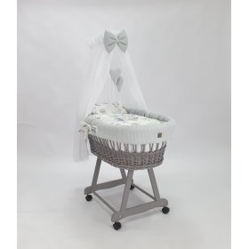 Korbbett mit Ausstattung für ein Baby - Igel, Ourbaby®