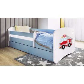Kinderbett mit Barriere Ourbaby - Feuerwehrauto - blau, Ourbaby®