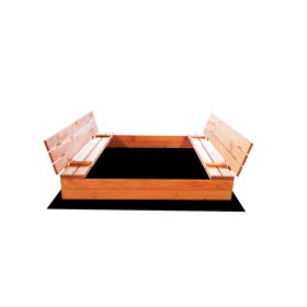 Abschließbarer Sandkasten mit Bänken 140 x 140 - imprägniert, Ourbaby®