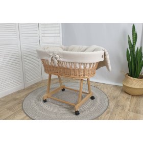 Korbbett mit Ausstattung für ein Baby – Beige, Ourbaby®