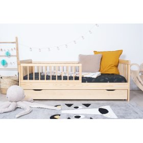 Kinderbett mit Barriere TEDDY - natur, Ourbaby®