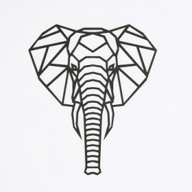 Geometrische Malerei aus Holz - Elefant - verschiedene Farben
