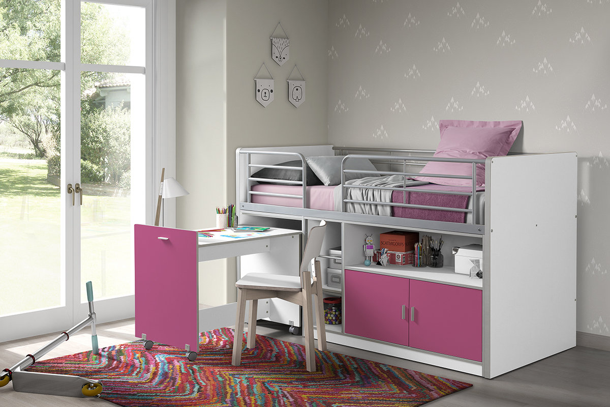 Kinder multifunktional Bett Bonny dark pink - banaby.de