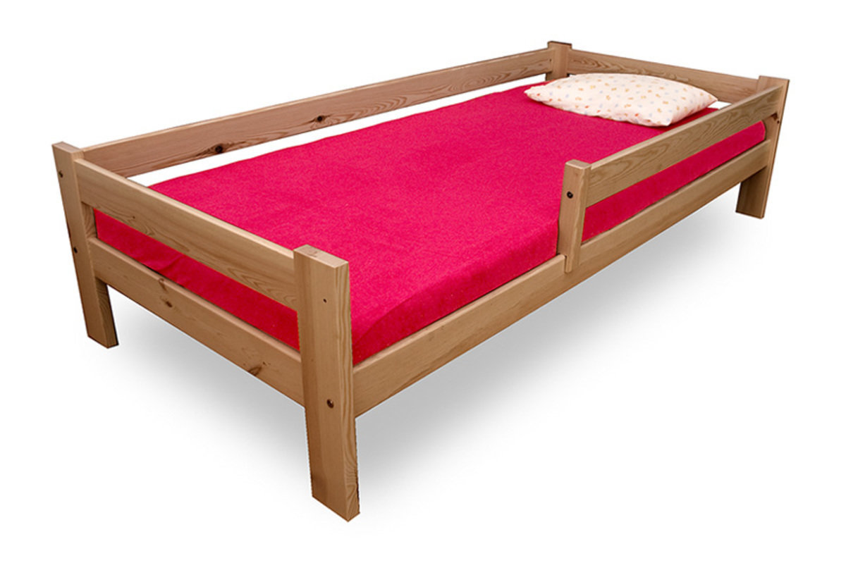 Kinder Bett mit Geländer Paul 200x90 cm - Buche - banaby.de