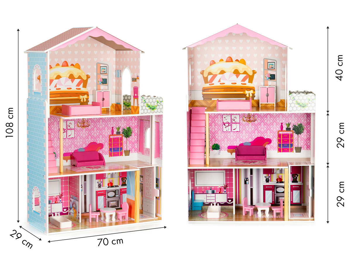 Puppenhaus aus Holz mit Amanda-Aufzug - banaby.de