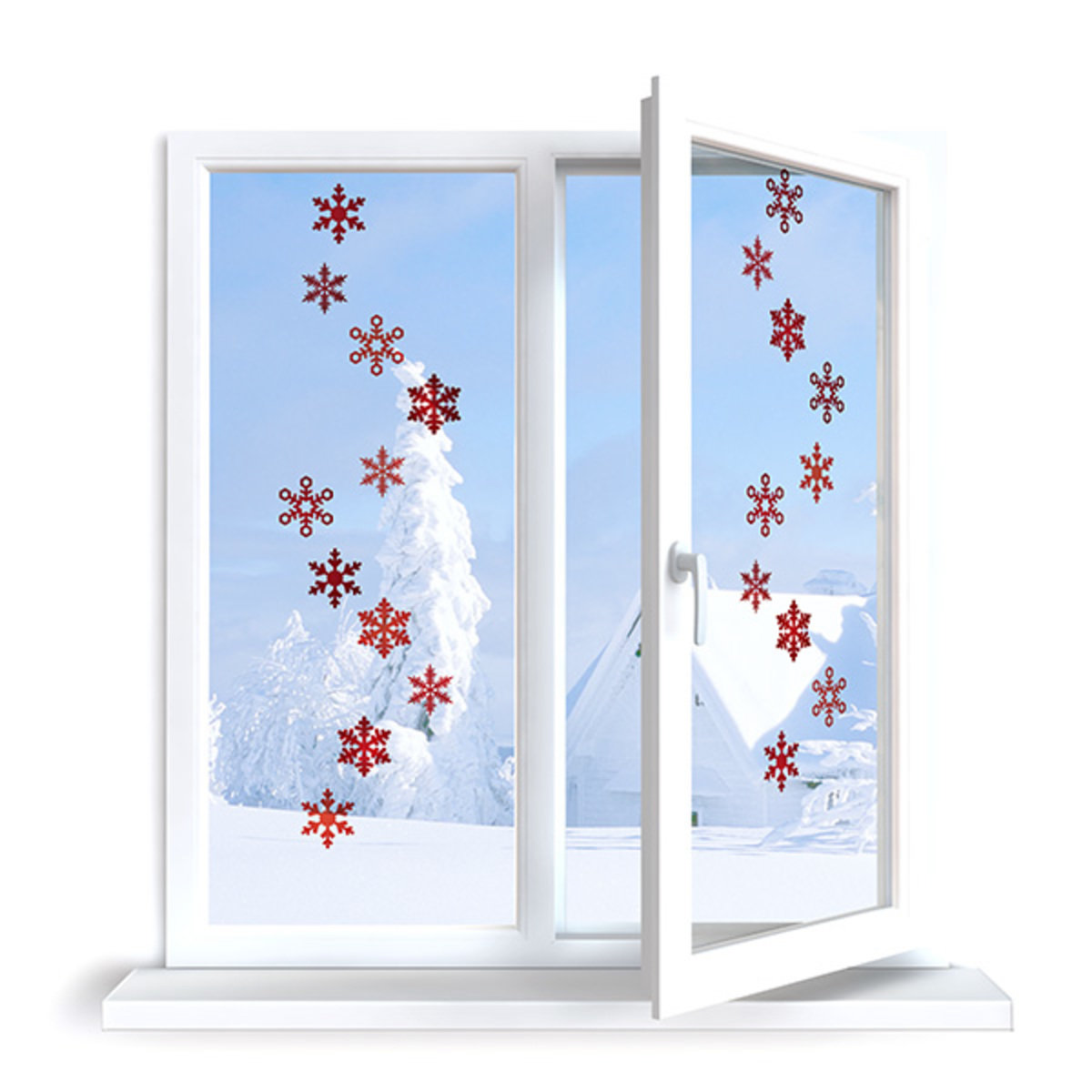 Aufkleber fenster Muster 10 schnee flocken banaby.de
