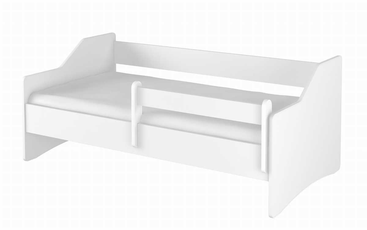 Kinderbett mit Seitenwand LULU - weiß - Bett + Stauraum 160x80 cm