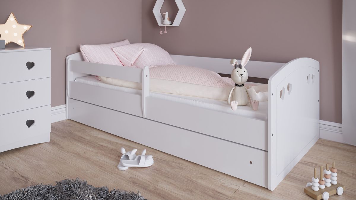 Kinderbett Julia - weiß - Bett + Stauraum 160x80 cm