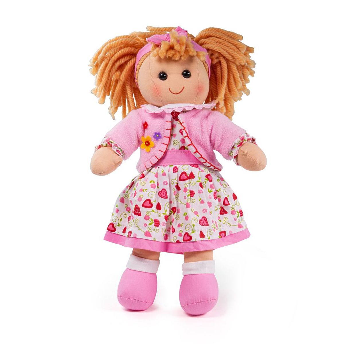 Bigjigs Toys Bambola Mandie 34 Cm | Morbida, In Stoffa, Vestito Floreale, Per Bambini 1+ Anni, Amica Del Cuore