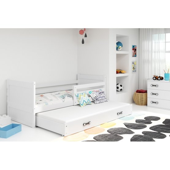 Kinderbett mit Zusatzbett ROCKY - weiß