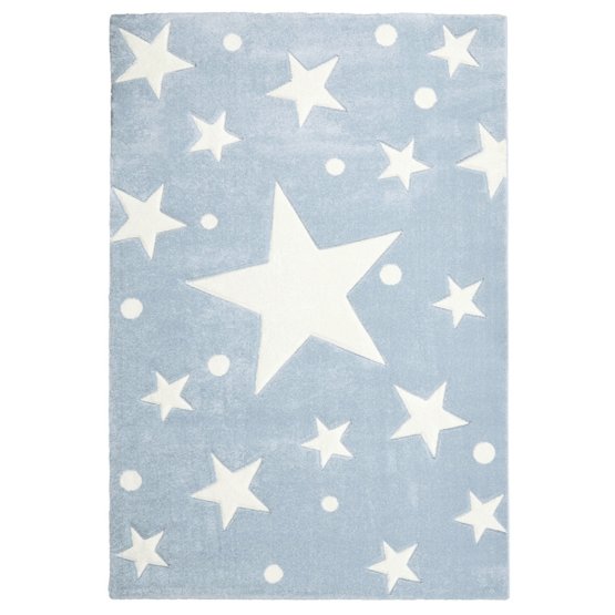 Kinderteppich STARS blau/weiß
