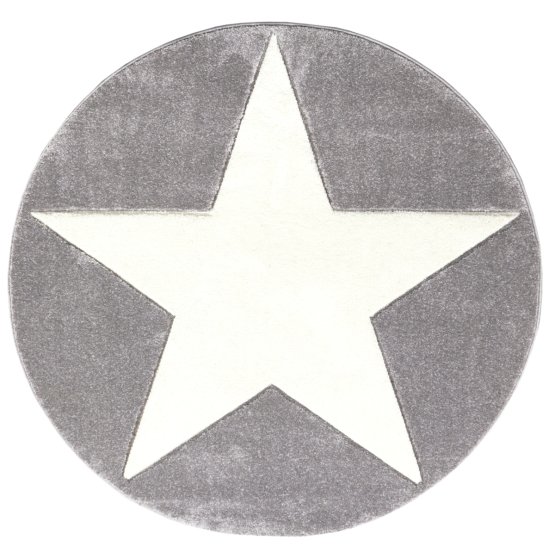 Kindereppich STARS silber-grau/weiß