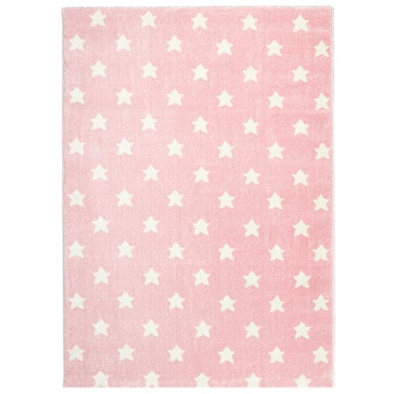 Kinderteppich LITTLE STARS rosa/weiß