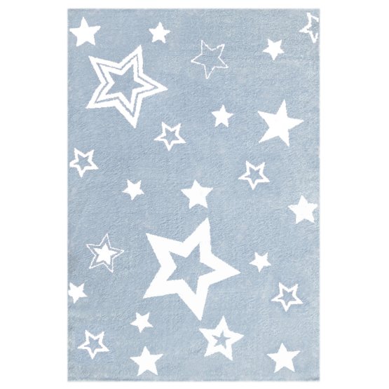 Kinder Teppich STARLIGHT blau/weiß