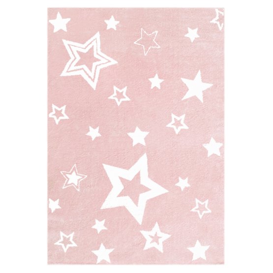 Kinder Teppich STARLIGHT rosa/weiß