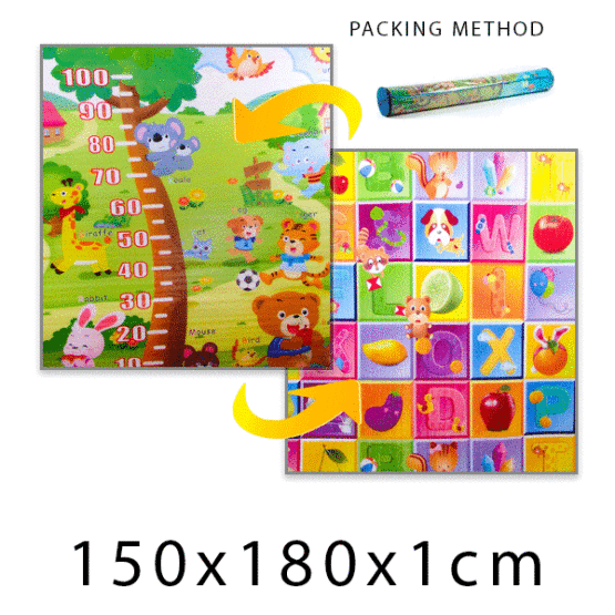 Kinder Schaumstoff Teppich - picknick + farbig buchstaben 150x180x1cm