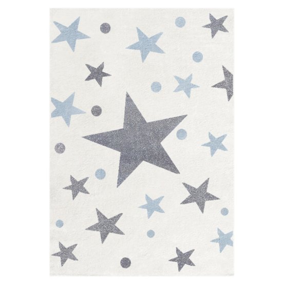 Kinderteppich STARS creme/blau