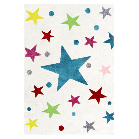 Kinderteppich STARS creme/multicolor