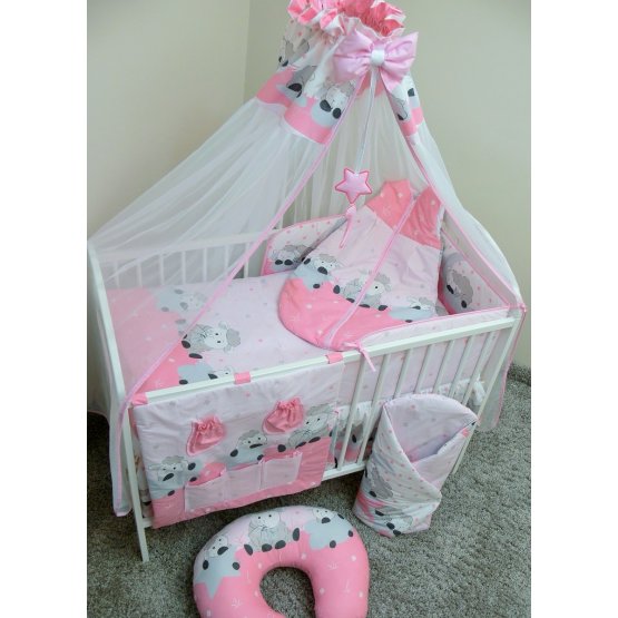 Baby-Bettwäsche-Set 120x90cm LÄMMCHEN - pink