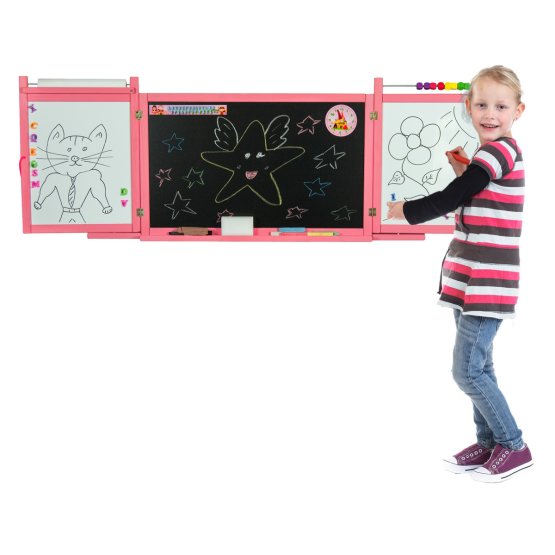 Magnet- / Kreidetafel für Kinder an der Wand - pink