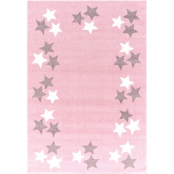 Kinder Teppich BORDERSTAR rosa-grau