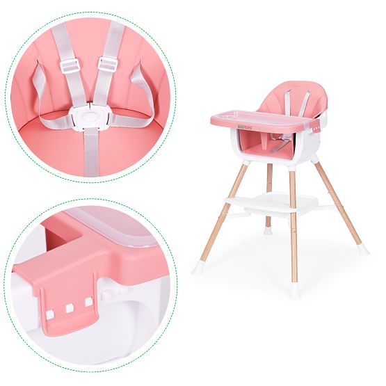 2-in-1 Kinderhochstuhl rosa ECOTOYS