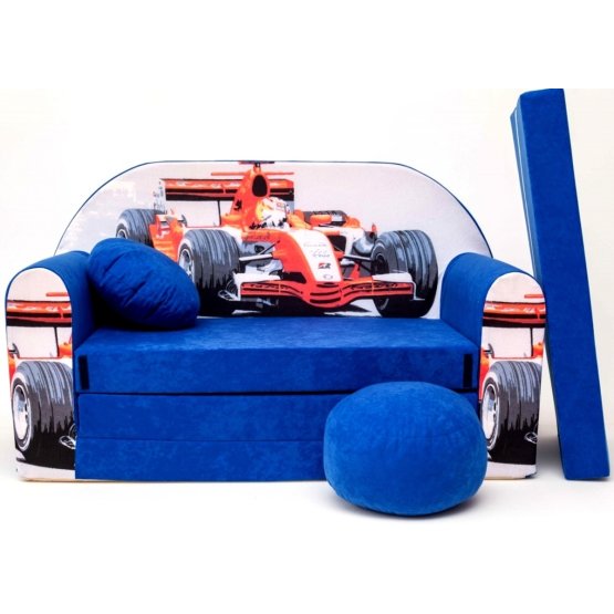 Kindersofa Formel Blau