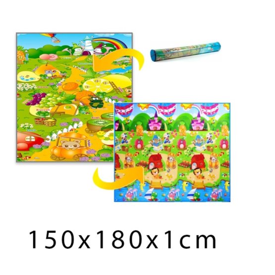 Kinder Schaumstoff Teppich - haus löwe + obst paradies 150x180x1 cm