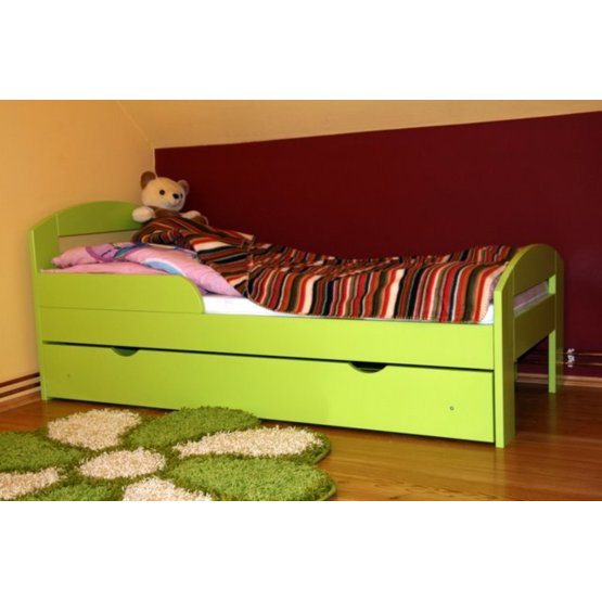 BAZAR Kinder Bett mit Stauraum Platz Timi - green - Maße  mattress 180x80cm