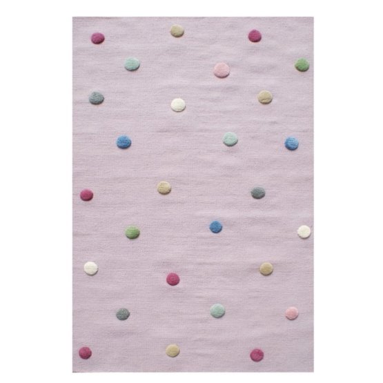 Kinder Teppich mit punkte - rosa