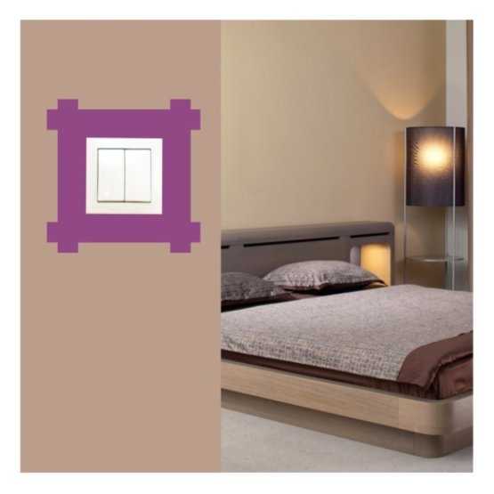 Selbstklebender Textil-Lichtschalterschutz - Quadrat III