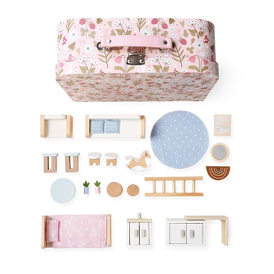 2Kids Toys Puppenhaus im Koffer Wohnzimmer