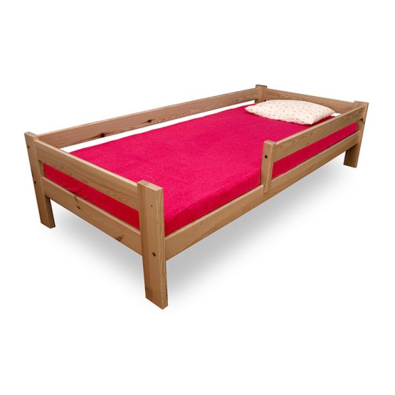 Kinder Bett mit Geländer Paul 200x90 cm - Buche