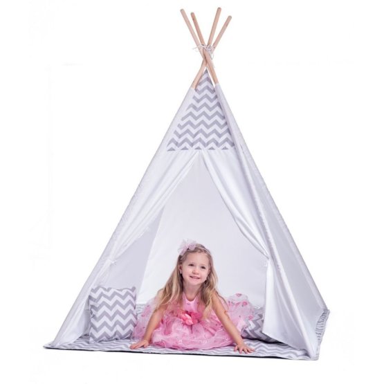 Tipi-Zelt für Kinder grauweiß