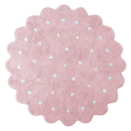 Runder Teppich Kleiner Keks - Pink