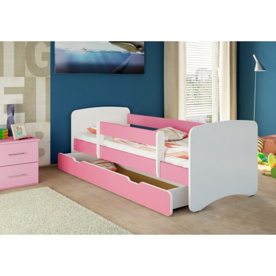 Kinder Bett mit Geländer Nico - pink