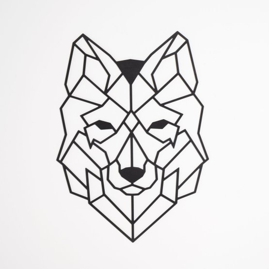 Geometrische Malerei aus Holz - Wolf - verschiedene Farben