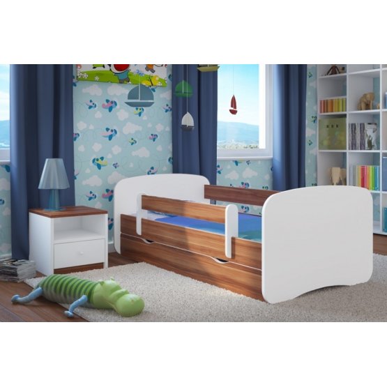 Kinderbett mit Seitenschutz Ourbaby - Nussbaum/Weiß