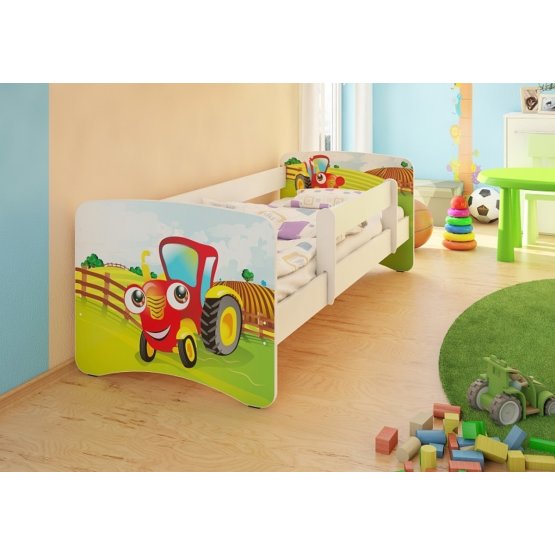 Kinderbett mit Seitenschutz - Traktor