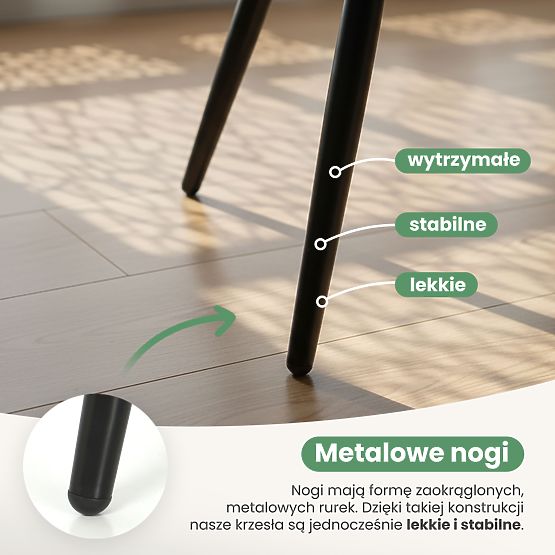 4x Gepolsterter Stuhl mit quadratischer Steppung Creme LUXANO Schwarze Beine Stoff Lumos