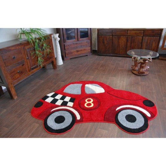 Kinder Teppich AUTO - rot
