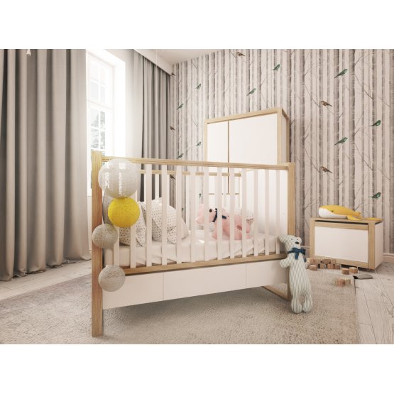 Kinder Kinderbett Elegant Cream mit Stauraum Platz
