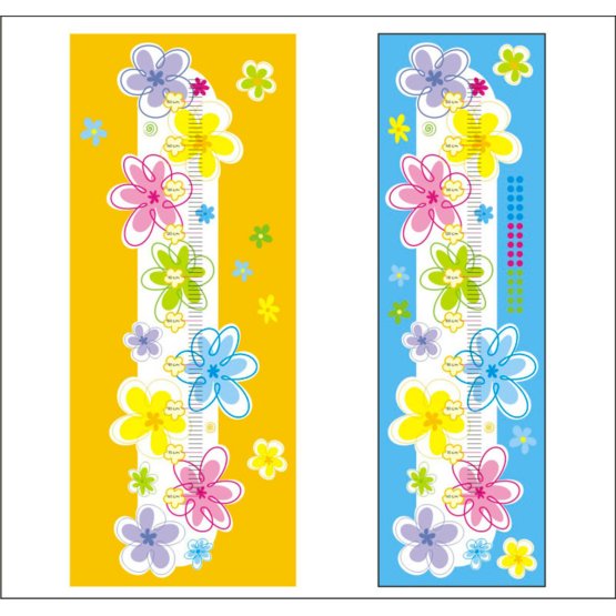 Wandaufkleber -Metermaß Nr. 13 - Blumen