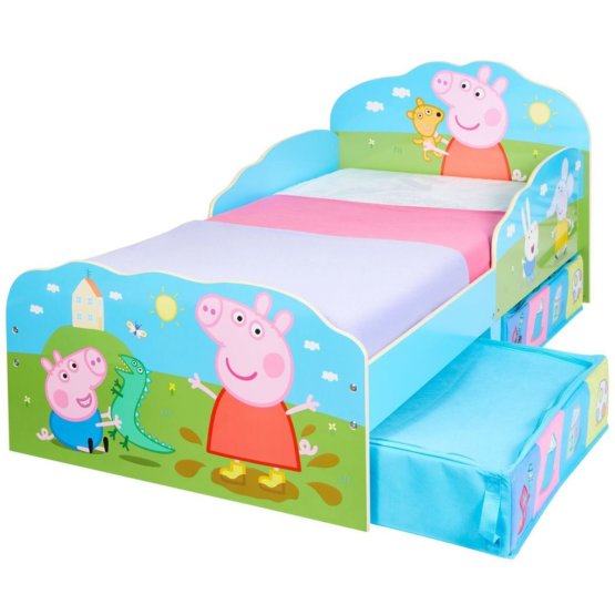 Kinderbett Peppa Pig mit Aufbewahrungsboxen