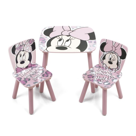 Kinder Platte mit Stühlen Minnie Mouse - rosa