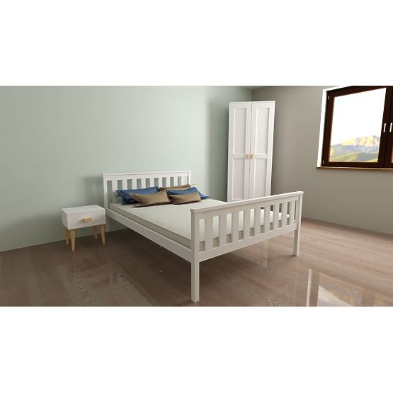 Holzbett Aga 200 x 90 cm - weiß